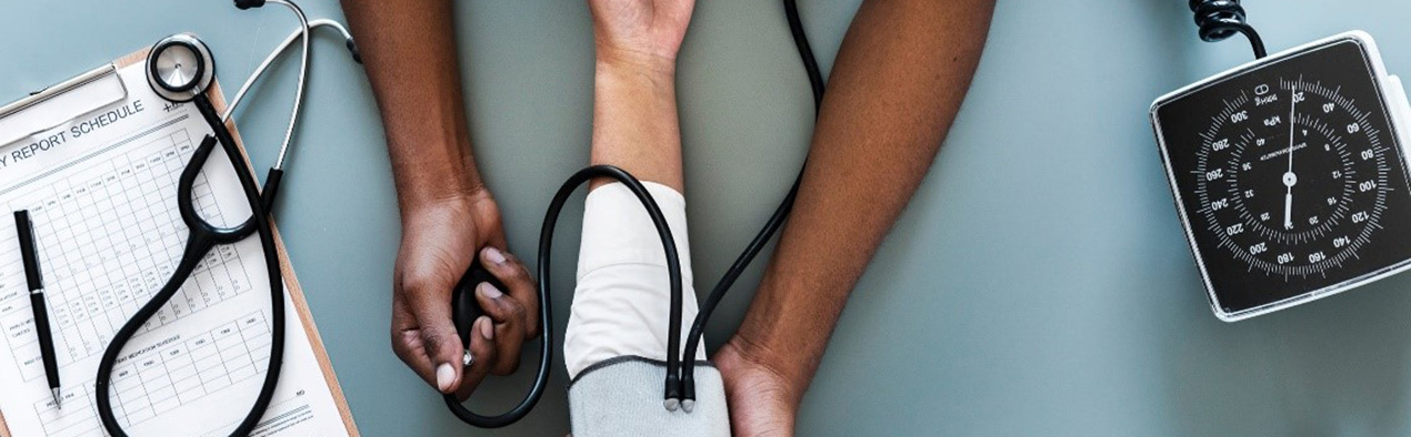 Person getting blood pressure checked 