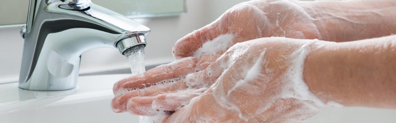 person washing hands with soap 